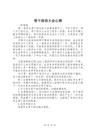 骨干培训大会心得
