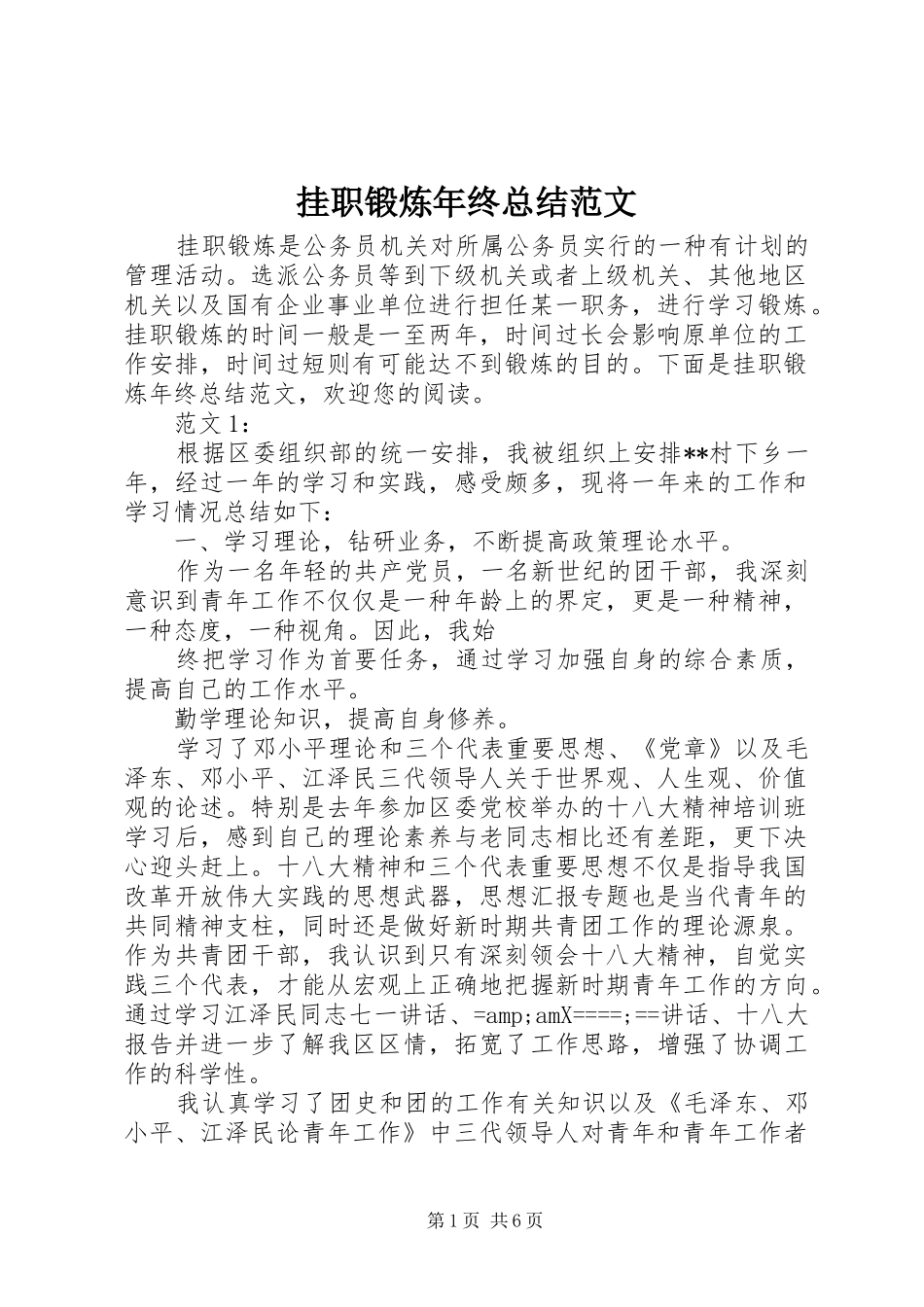 挂职锻炼年终总结范文_第1页