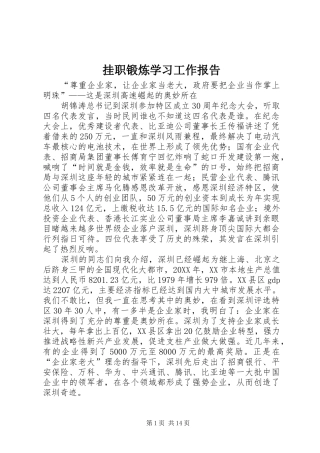 挂职锻炼学习工作报告