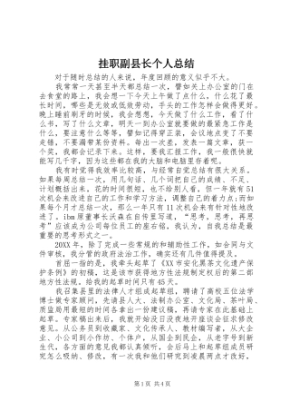 挂职副县长个人总结