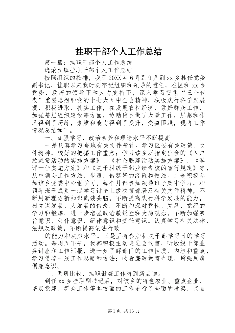 挂职干部个人工作总结_第1页