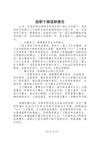 挂职干部述职报告