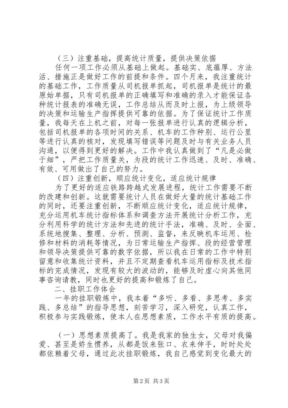 挂职统计员工作总结_第2页