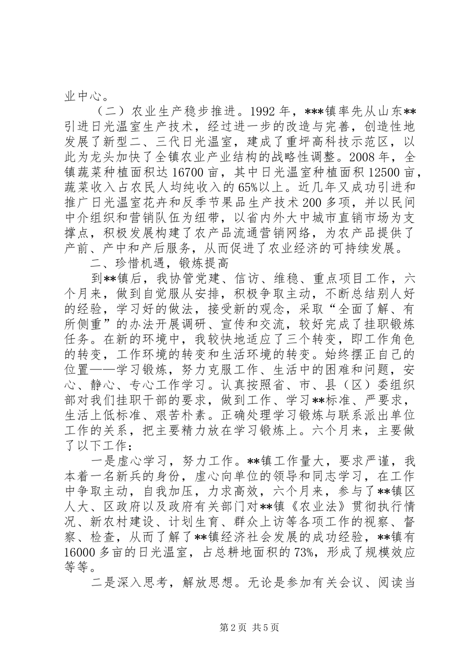 挂职镇党委副书记锻炼个人工作总结_第2页