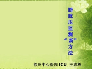 膀胱压监测新方法