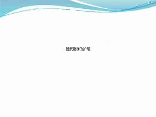 膀胱造瘘的护理