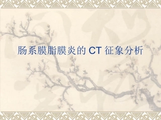 肠系膜脂膜炎的CT