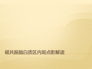 磁共振脑白质区内斑点影解读