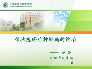 带状疱疹后神经痛的诊治