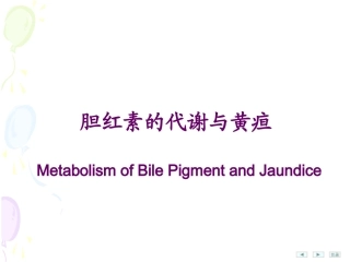 胆红素的代谢和各类黄疸的关系
