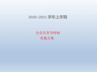 导师制工作实施方案一