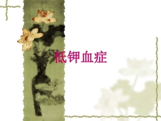 低钾血症补钾新原则课件