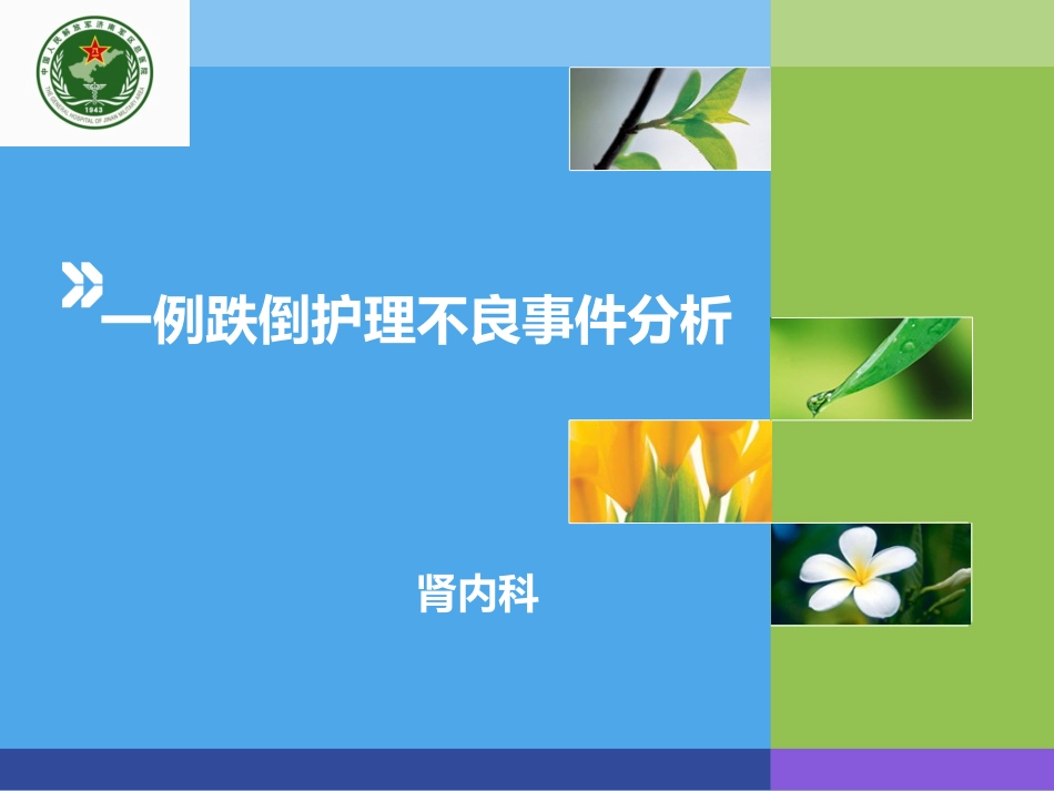 跌倒护理不良事件案列分析肾内科分析_第1页