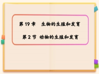 动物的生殖和发育