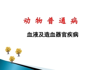 动物普通病血液及造血器官疾病