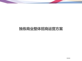 独栋商业整体招商运营方案