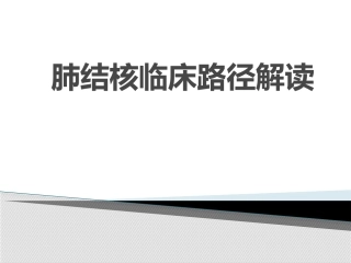 肺结核临床路径解读