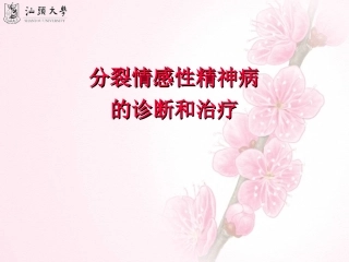 分裂情感性精神病的诊疗和治疗