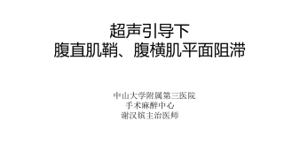 腹直肌鞘腹横筋膜阻滞