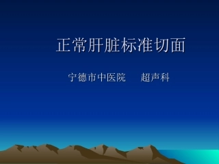 肝脏标准切面解析
