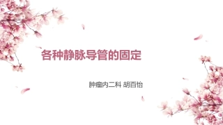 各种静脉导管的固定方法胡百怡