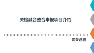 关检融合整合申报项目介绍