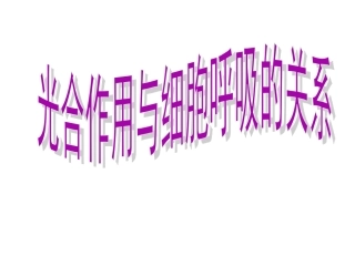 光合作用和细胞呼吸的关系