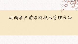 湖南省产前诊疗技术管理办法