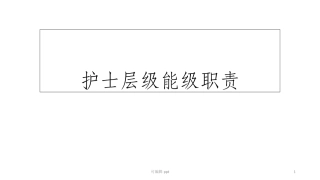 护士层级能级职责