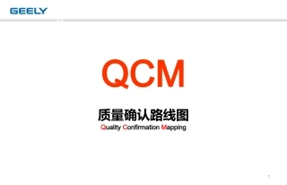 吉利汽车供应商质量确认路线图QCM培训教材