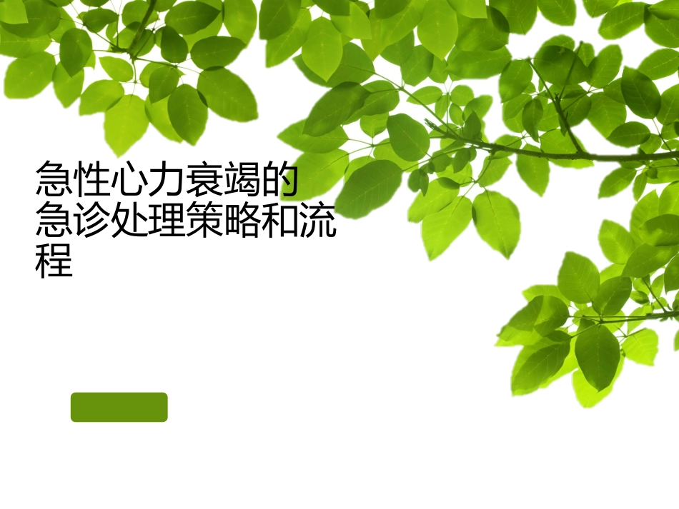 急性心力衰竭的急诊处置策略和流程_第1页