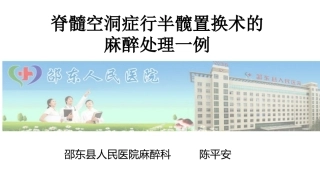 脊髓空洞症行半髋置换术的麻醉处置一例