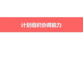 计划组织协调能力