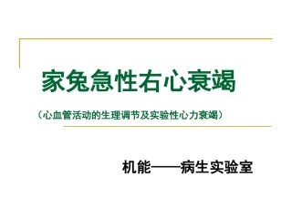家兔急性右心衰竭课件