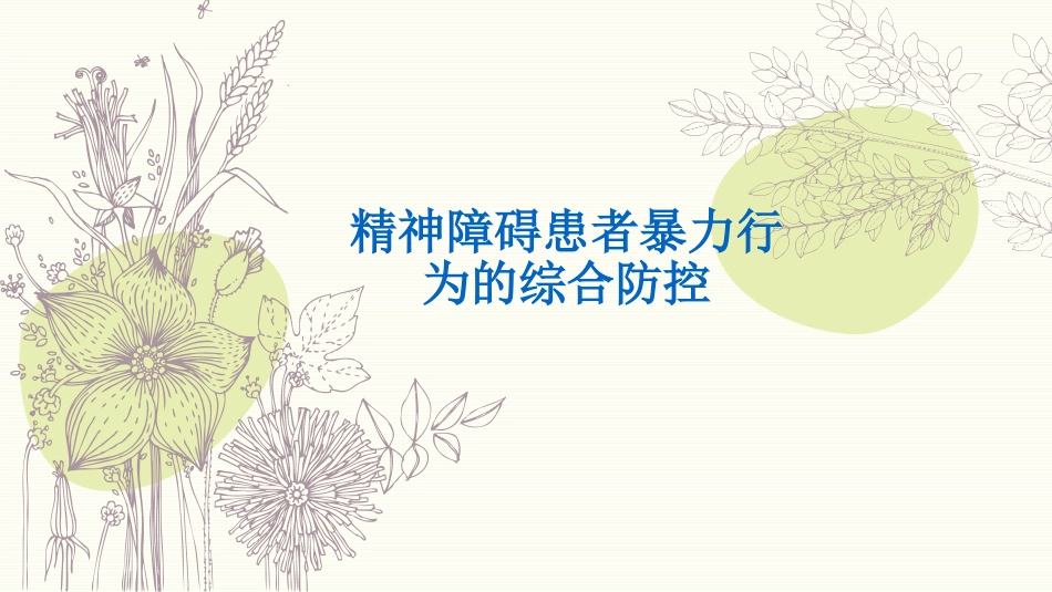 精神障碍患者暴力行为的综合防控_第1页