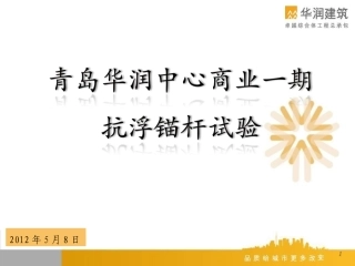 抗浮锚杆实验报告