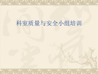 科室质量和安全小组培训