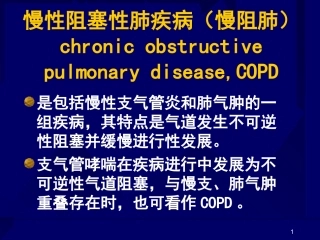 慢性阻塞性肺疾病慢阻肺讲解