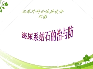 泌尿系结石健康教育