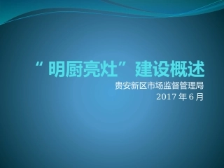 明厨亮灶概述