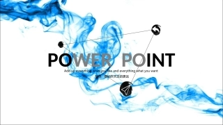 模板蓝色水墨白色商务通用