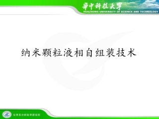 纳米颗粒自组装技术方案