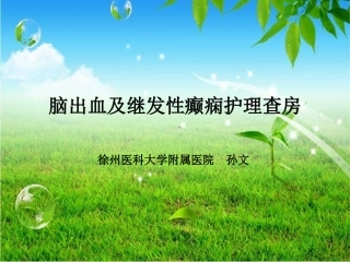 脑出血及继发性癫痫护理查房