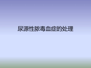 尿源性脓毒血症的处置幻灯片课件