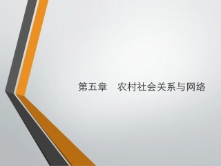 农村社会关系与网络