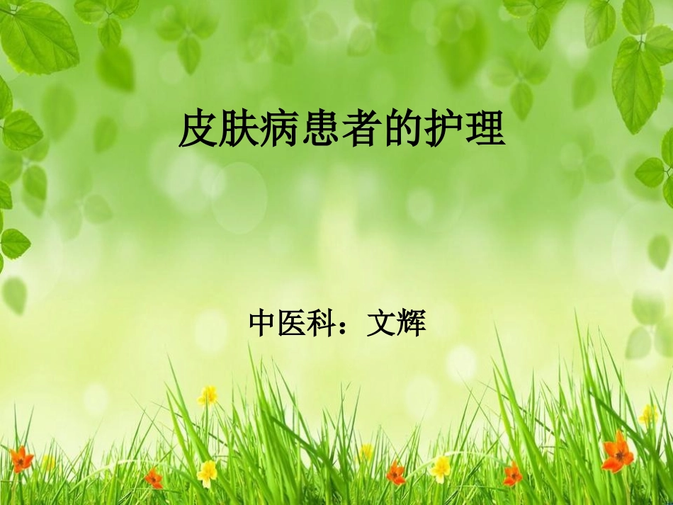皮肤病病人的护理_第1页