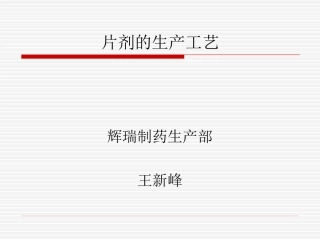 片剂的工艺流程精
