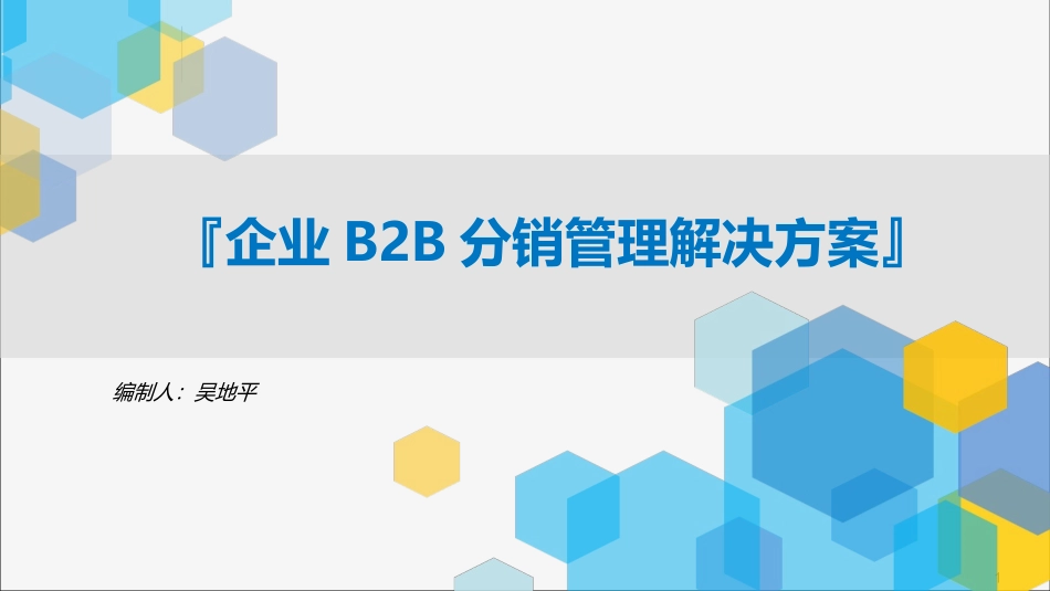 企业B2B分销管理平台建设方案_第1页