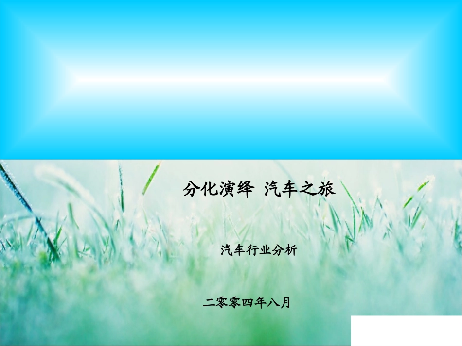 汽车行业分析报告_第1页