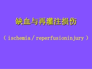 缺血与再灌注损伤
